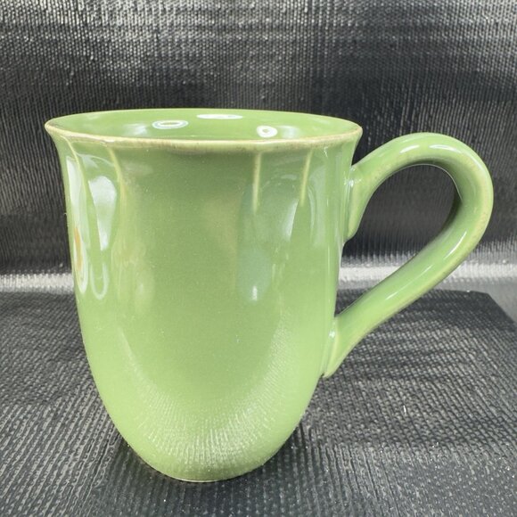 Pierre Deux Ceramic Coffee Mug Cup Set 2 Green Glaze Mugs Cups France Vintage - Picture 11 of 15